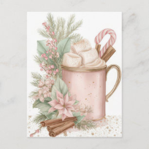 Festliche und elegante Pastell-Weihnachtstasse Postkarte