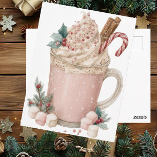 Festliche und elegante Pastell-Weihnachtstasse Postkarte