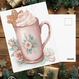 Festliche und elegante Pastell-Weihnachtstasse Postkarte