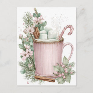 Festliche und elegante Pastell-Weihnachtstasse Postkarte