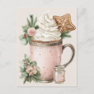 Festliche und elegante Pastell-Weihnachtstassen Postkarte