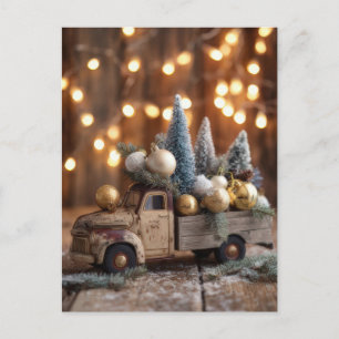 Festliche und elegante Weihnachts-LKW-Postkarte Postkarte