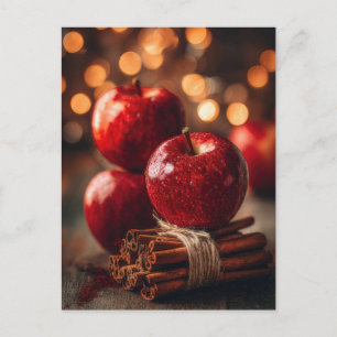 Festliche und elegante Weihnachtsäpfel Postkarte