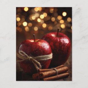 Festliche und elegante Weihnachtsäpfel Postkarte