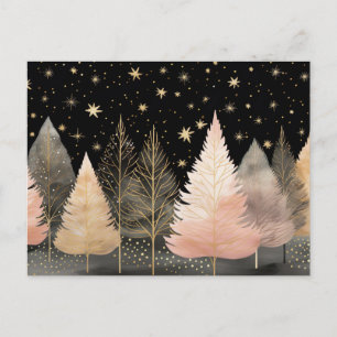 Festliche und elegante Weihnachtsbaumkarte Postkarte