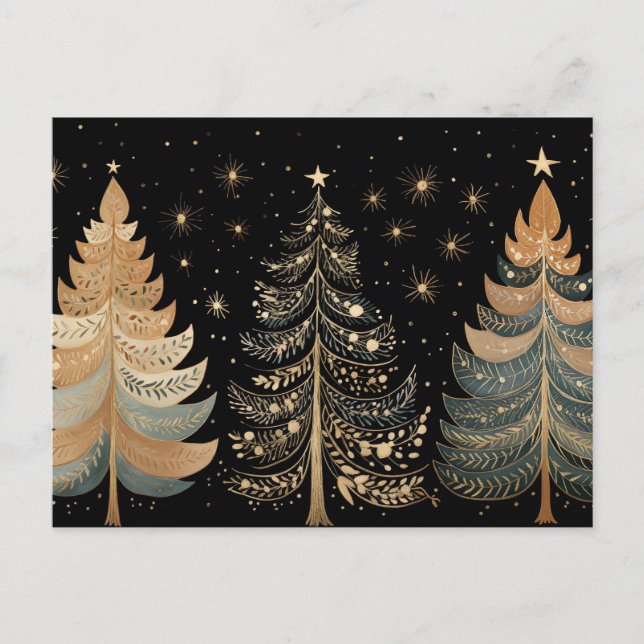 Festliche und elegante Weihnachtsbaumkarte Postkarte (Vorderseite)