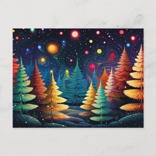 Festliche und elegante Weihnachtsbaumkarte Postkarte (Vorderseite)
