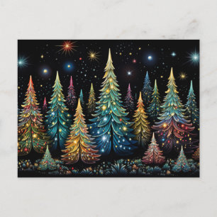 Festliche und elegante Weihnachtsbaumkarte Postkarte