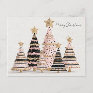 Festliche und elegante Weihnachtsbaumkarte Postkarte