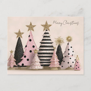 Festliche und elegante Weihnachtsbaumkarte Postkarte