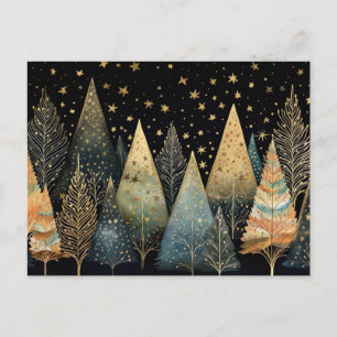Festliche und elegante Weihnachtsbaumkarte Postkarte