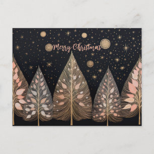 Festliche und elegante Weihnachtsbaumkarte Postkarte