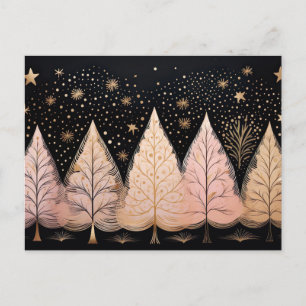 Festliche und elegante Weihnachtsbaumkarte Postkarte
