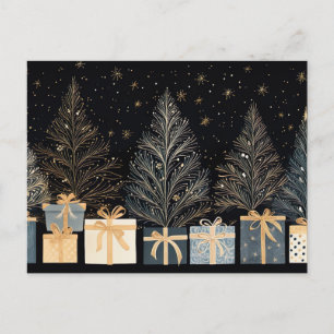 Festliche und elegante Weihnachtsbaumkarte Postkarte