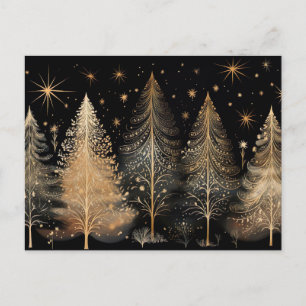 Festliche und elegante Weihnachtsbaumkarte Postkarte