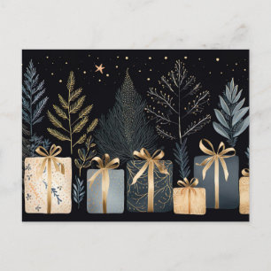 Festliche und elegante Weihnachtsbaumkarte Postkarte