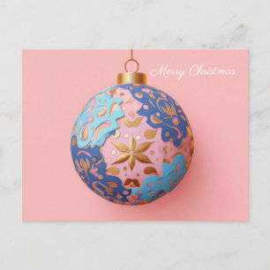 Festliche und elegante Weihnachtsbaumkugel-Grußkar Postkarte