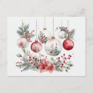 Festliche und elegante Weihnachtsbaumkugel-Karte Postkarte