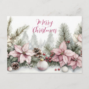 Festliche und elegante Weihnachtsgruß-Postkarte Postkarte