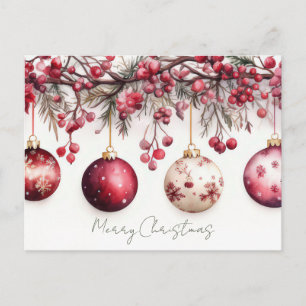 Festliche und elegante Weihnachtsgruß-Postkarte Postkarte