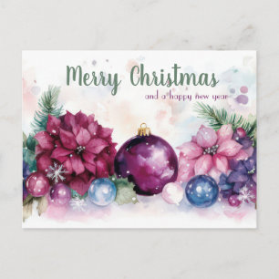 Festliche und elegante Weihnachtsgruß-Postkarte Postkarte