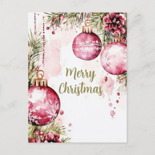 Festliche und elegante Weihnachtsgruß-Postkarte Postkarte