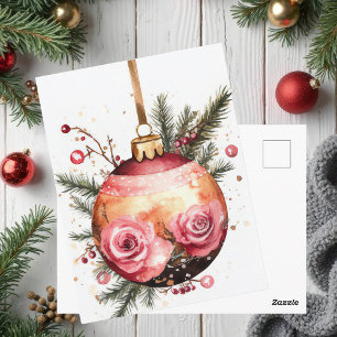 Festliche und elegante Weihnachtsgruß-Postkarte Postkarte