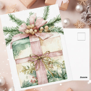 Festliche und elegante Weihnachtsgruß-Postkarte Postkarte