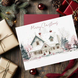 Festliche und elegante Weihnachtsgruß-Postkarte Postkarte