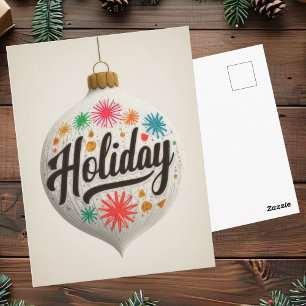 Festliche und elegante Weihnachtsgruß-Postkarte Postkarte