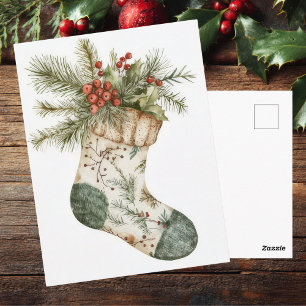Festliche und elegante Weihnachtsgruß-Postkarte Postkarte