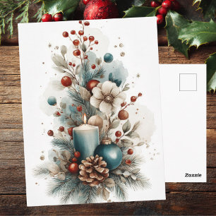 Festliche und elegante Weihnachtsgruß-Postkarte Postkarte