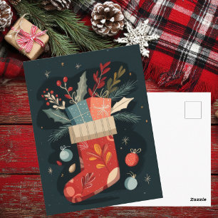 Festliche und elegante Weihnachtsgruß-Postkarte Postkarte
