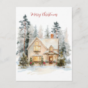 Festliche und elegante Weihnachtsgruß-Postkarte Postkarte