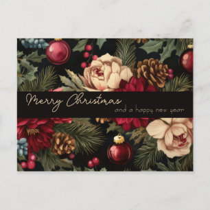 Festliche und elegante Weihnachtsgruß-Postkarte Postkarte