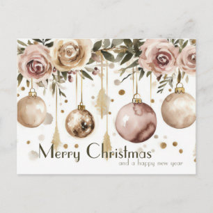 Festliche und elegante Weihnachtsgruß-Postkarte Postkarte