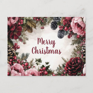 Festliche und elegante Weihnachtsgruß-Postkarte Postkarte