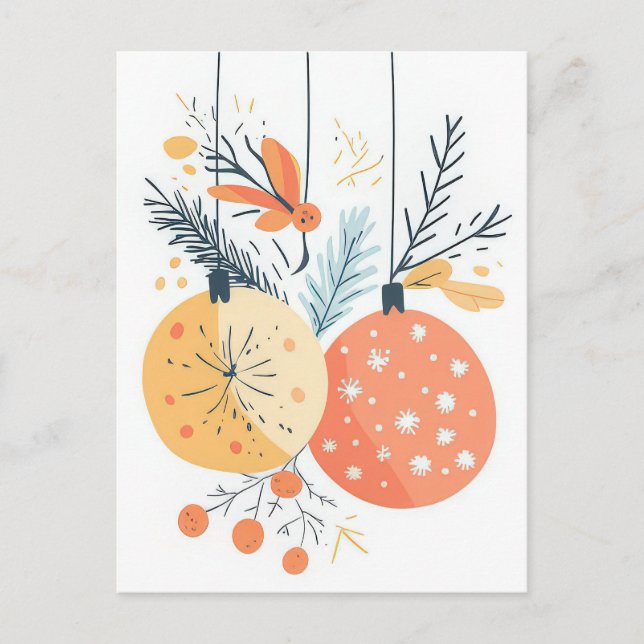 Festliche und elegante Weihnachtsgrüße Postkarte (Vorderseite)