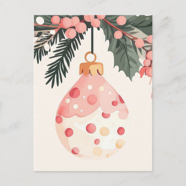 Festliche und elegante Weihnachtsgrüße Postkarte (Vorderseite)