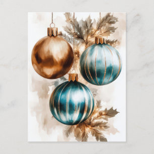 Festliche und elegante Weihnachtsgrüße Postkarte