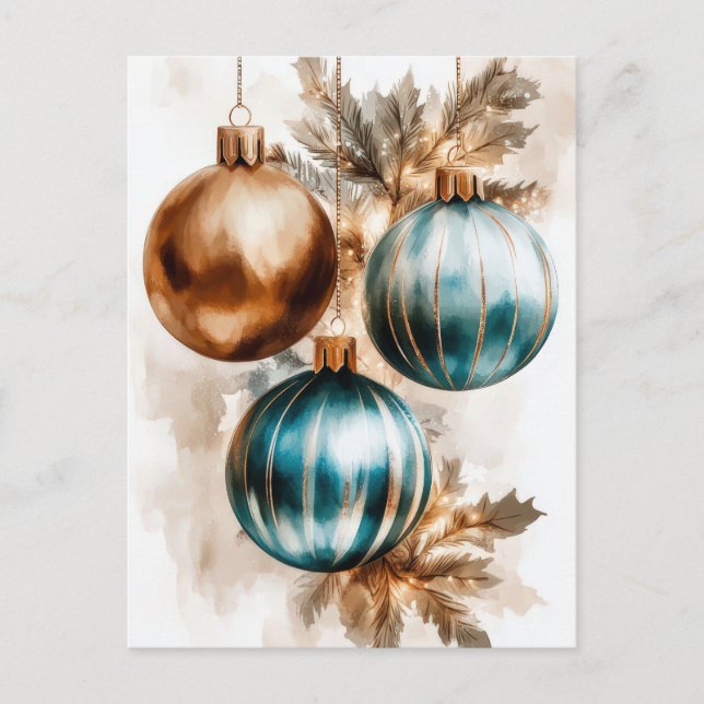Festliche und elegante Weihnachtsgrüße Postkarte (Vorderseite)