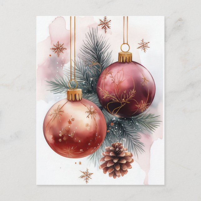 Festliche und elegante Weihnachtsgrüße Postkarte (Vorderseite)