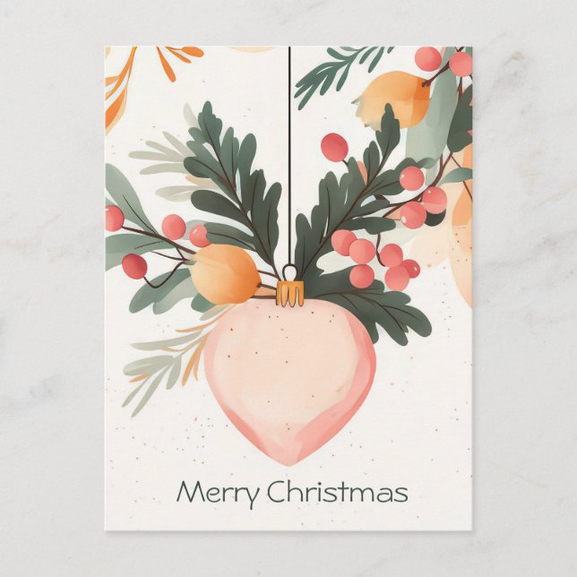 Festliche und elegante Weihnachtsgrüße Postkarte (Vorderseite)