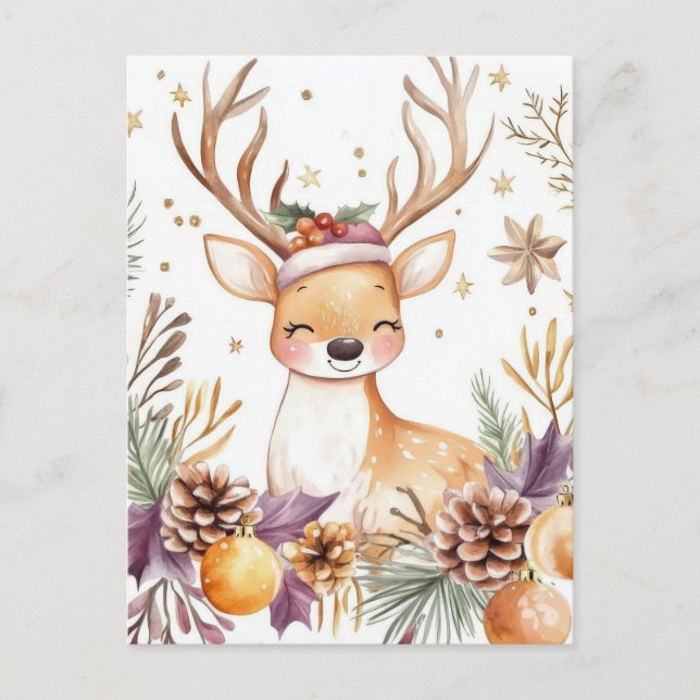 Festliche und elegante Weihnachtsgrüße Postkarte (Vorderseite)