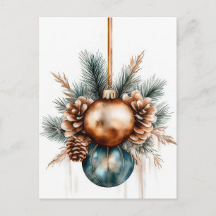 Festliche und elegante Weihnachtsgrüße Postkarte