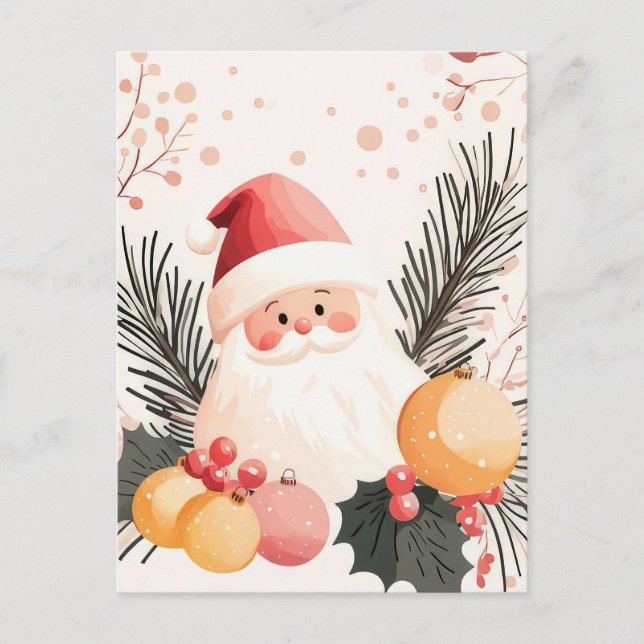 Festliche und elegante Weihnachtsgrüße Postkarte (Vorderseite)