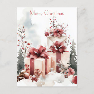 Festliche und elegante Weihnachtsgrüße Postkarte