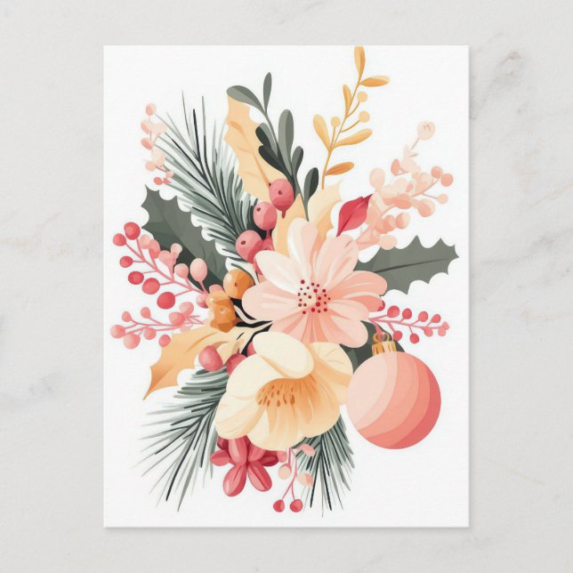 Festliche und elegante Weihnachtsgrüße Postkarte (Vorderseite)