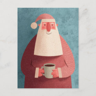 Festliche und elegante Weihnachtsgrüße von Santa Postkarte