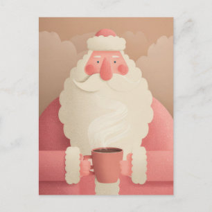 Festliche und elegante Weihnachtsgrüße von Santa Postkarte